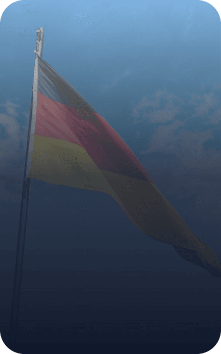 German flag waving in the sky