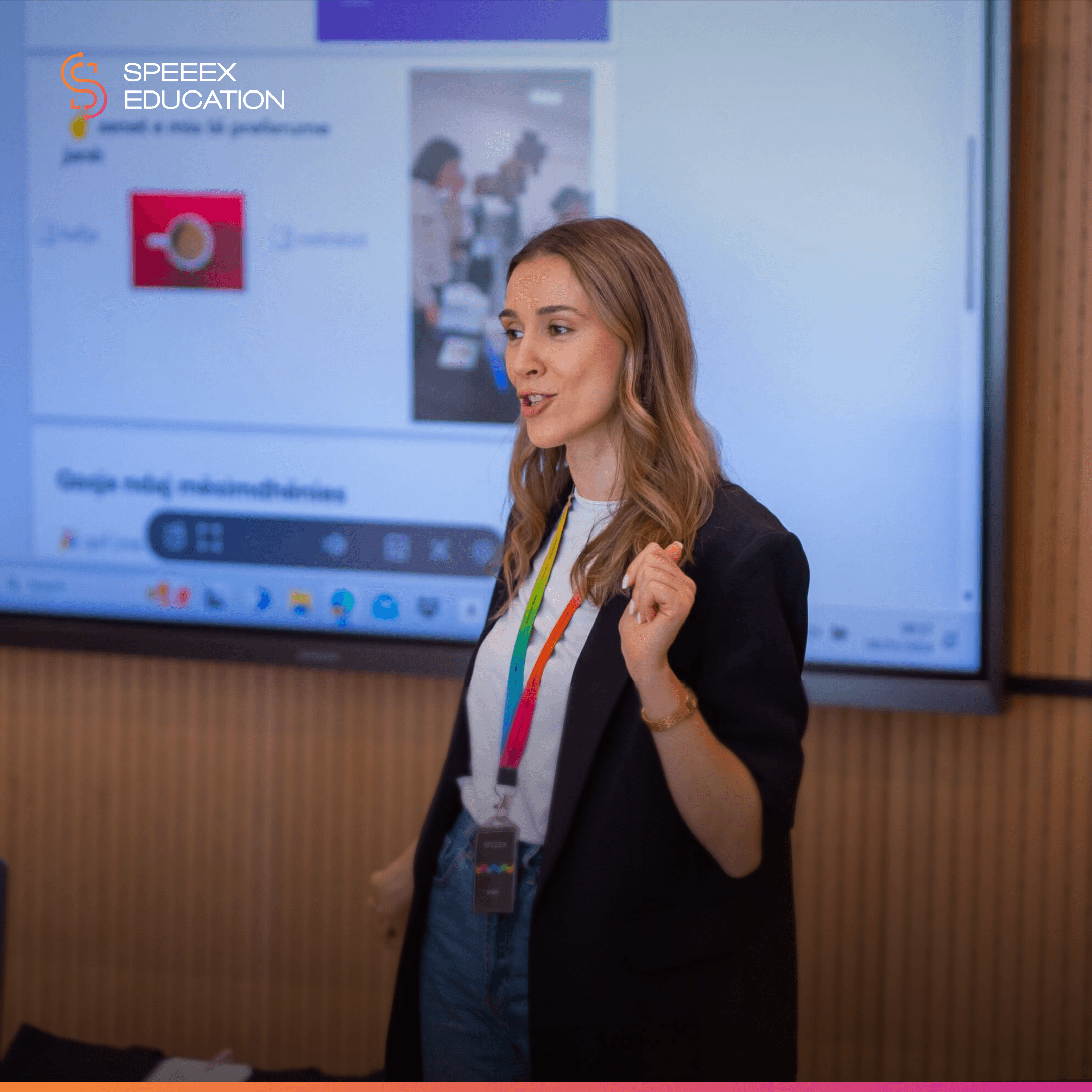 A SPEEEX instructor teaching in a classroom